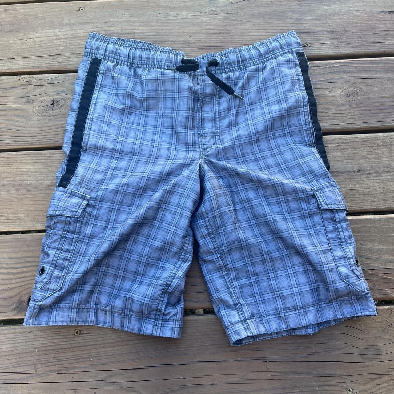 plaid swimming trunks/shorts brand arizona jean... - Depop