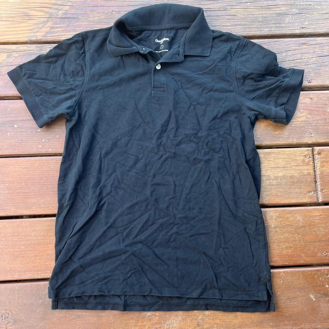 black polo t shirt size medium brand goodfellow &... - Depop