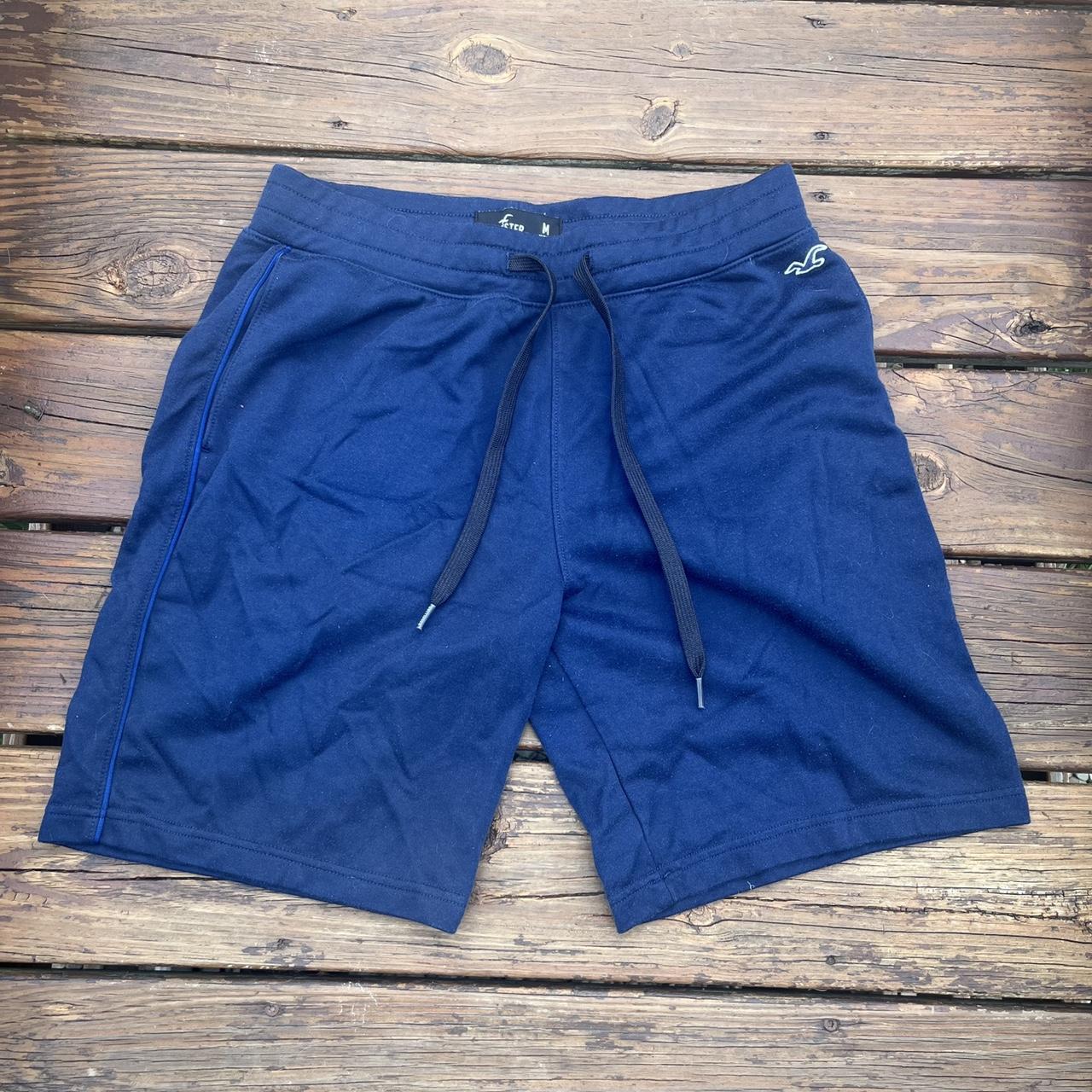 Hollister Co. Men's Navy and Blue Shorts Depop