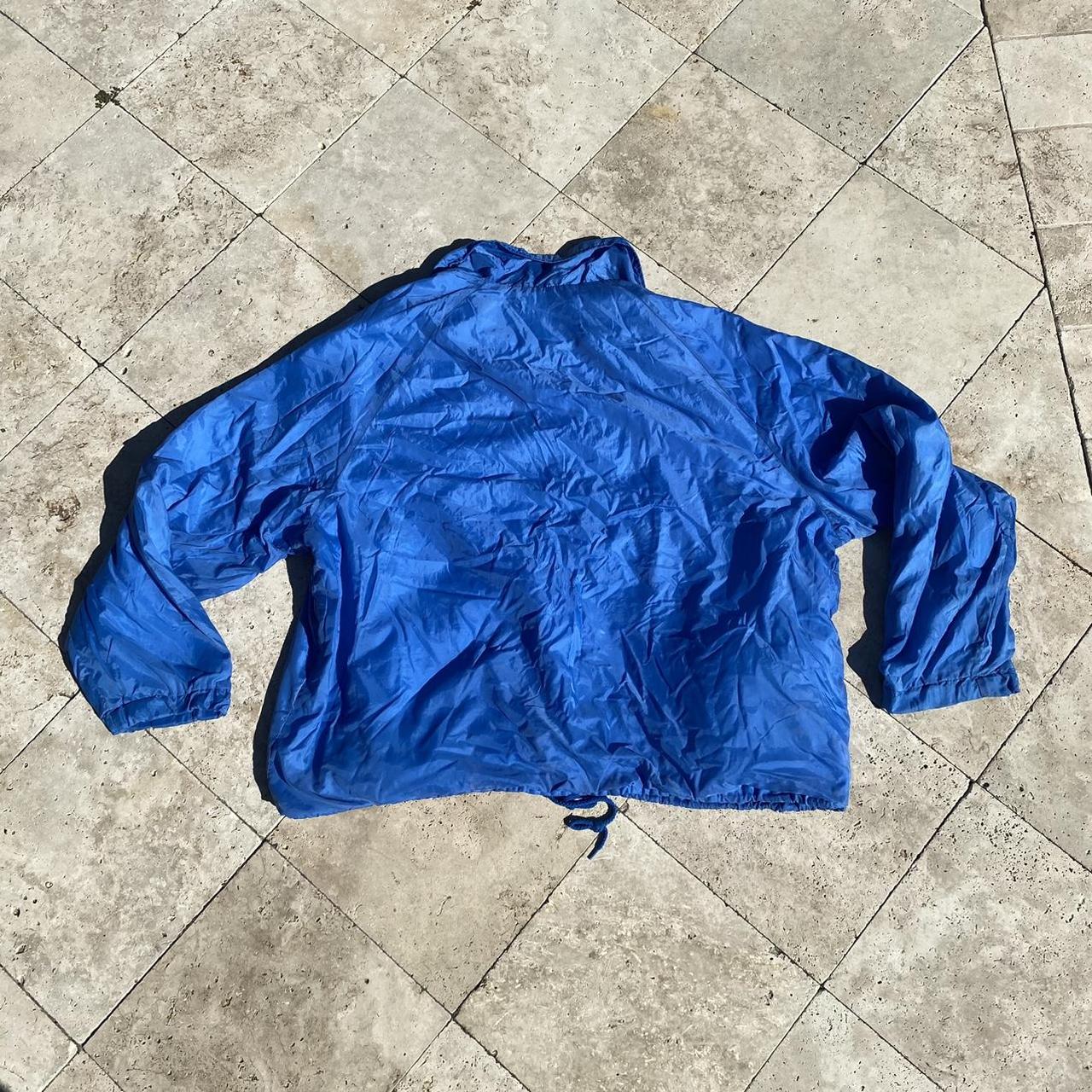 Cerulean Blue Windbreaker Vintage Jacket Nylon Depop