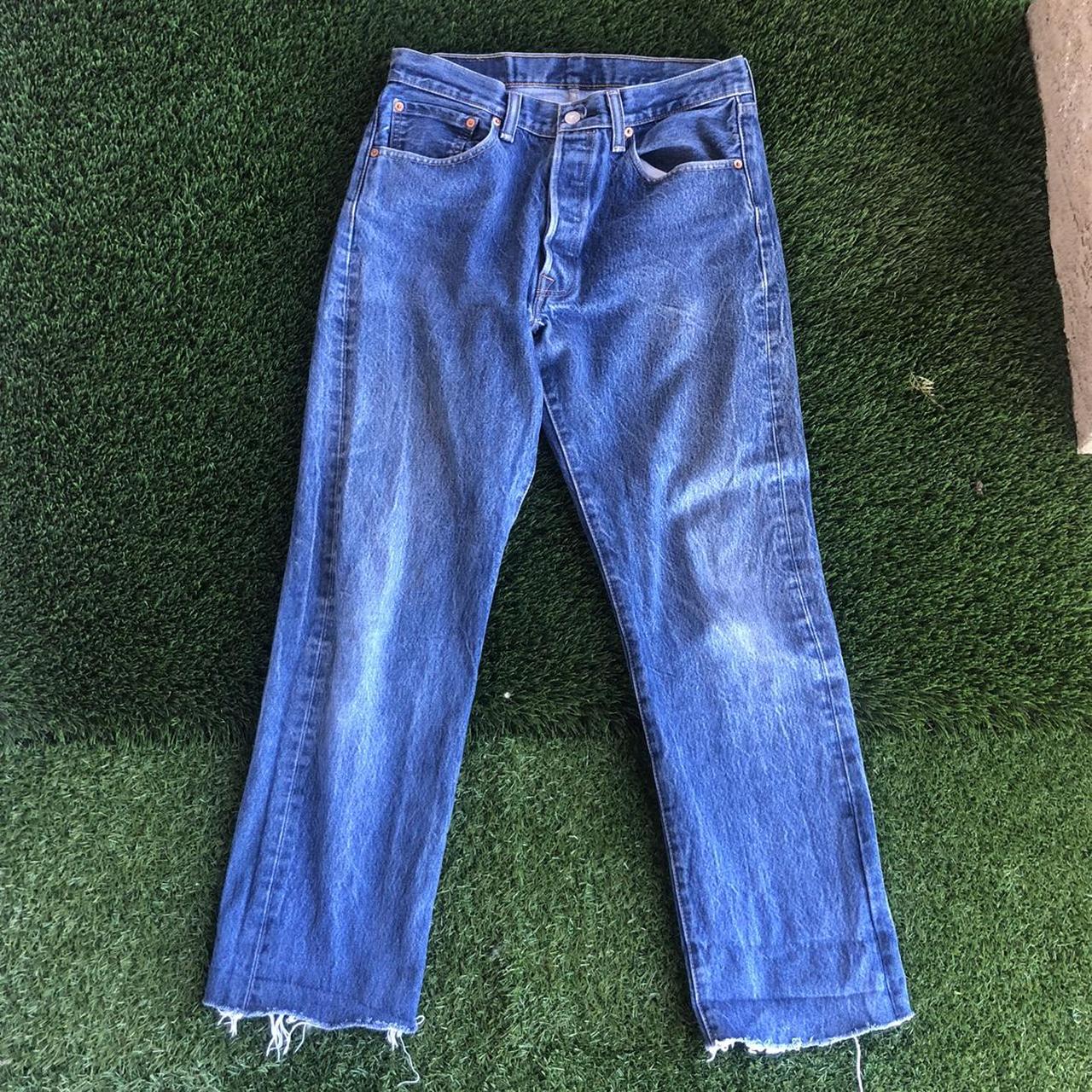 + Vintage light wash Levi 501 denim jeans +... - Depop