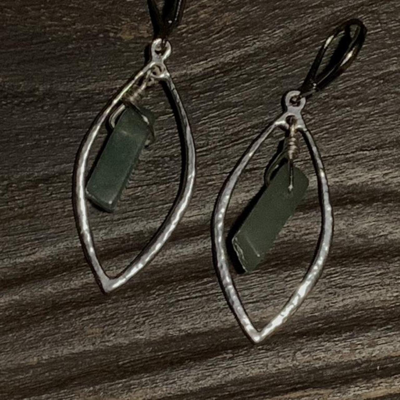 Product Image 4 - AVENTURINE silver tear drop earrings.