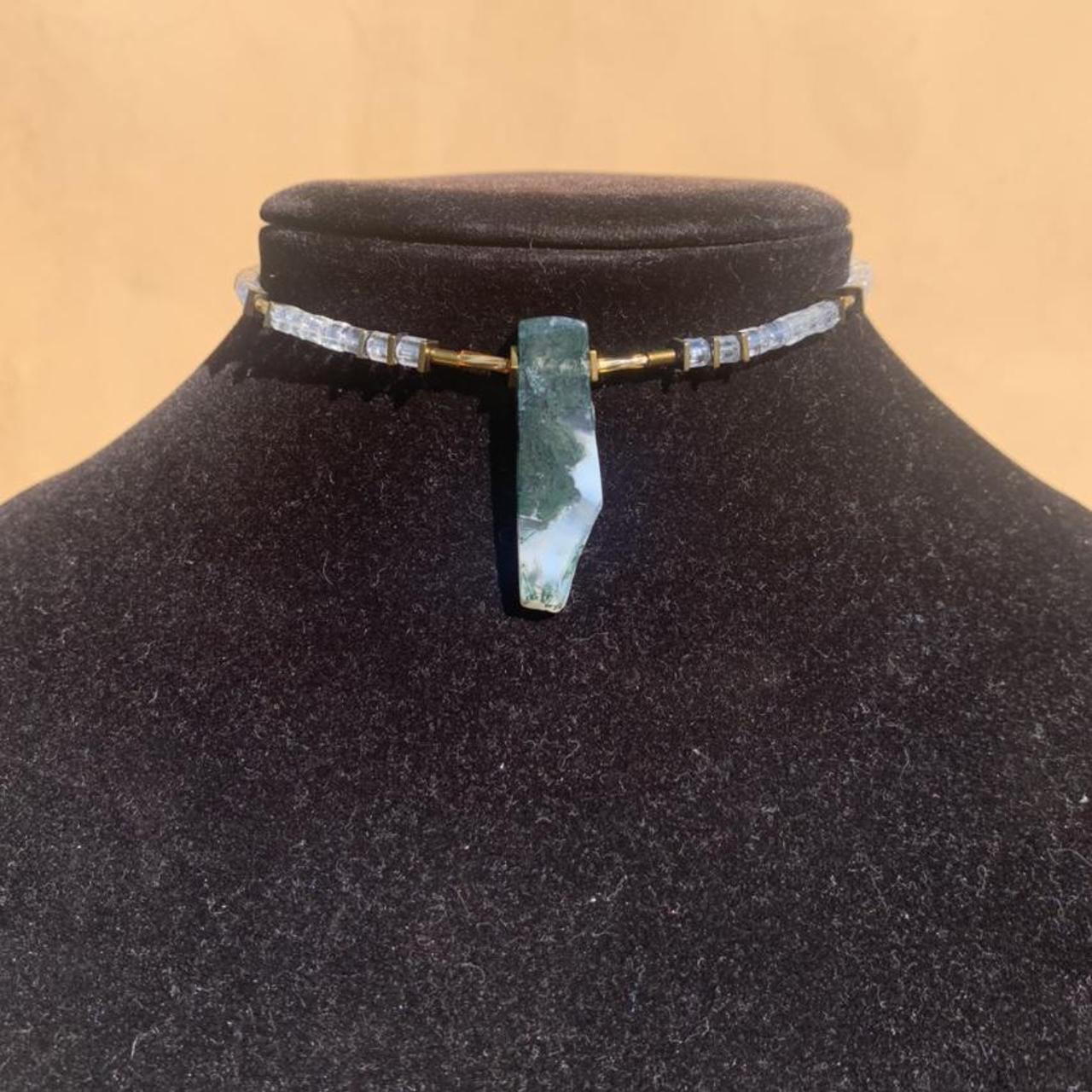 Product Image 3 - MOSS AGATE choker 
Clear beading