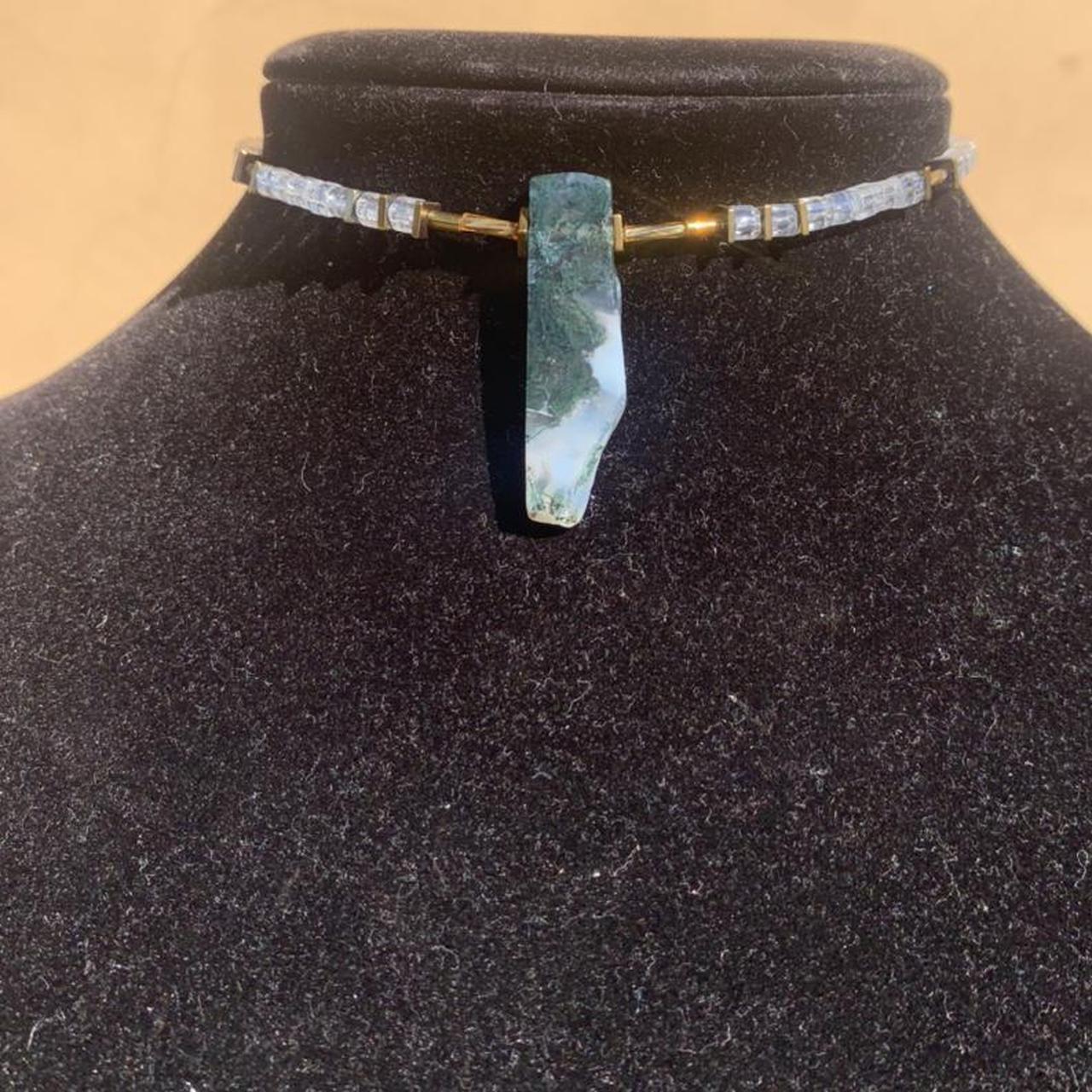 Product Image 1 - MOSS AGATE choker 
Clear beading