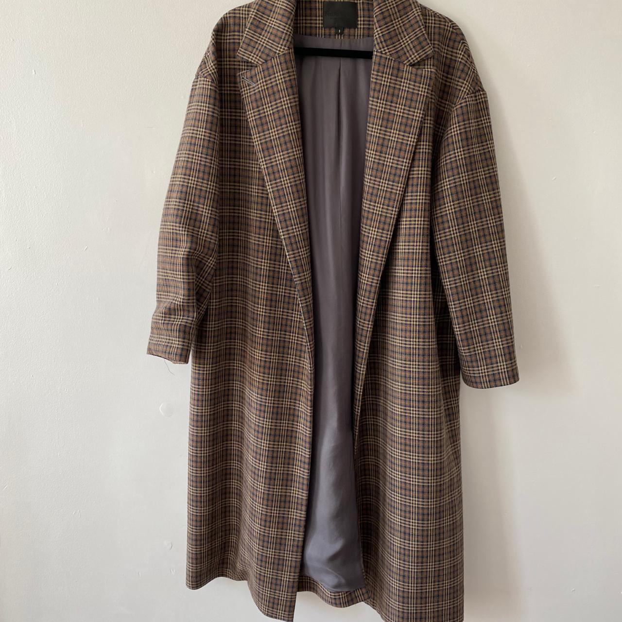 No. 6 plaid wool-blend coat - Depop