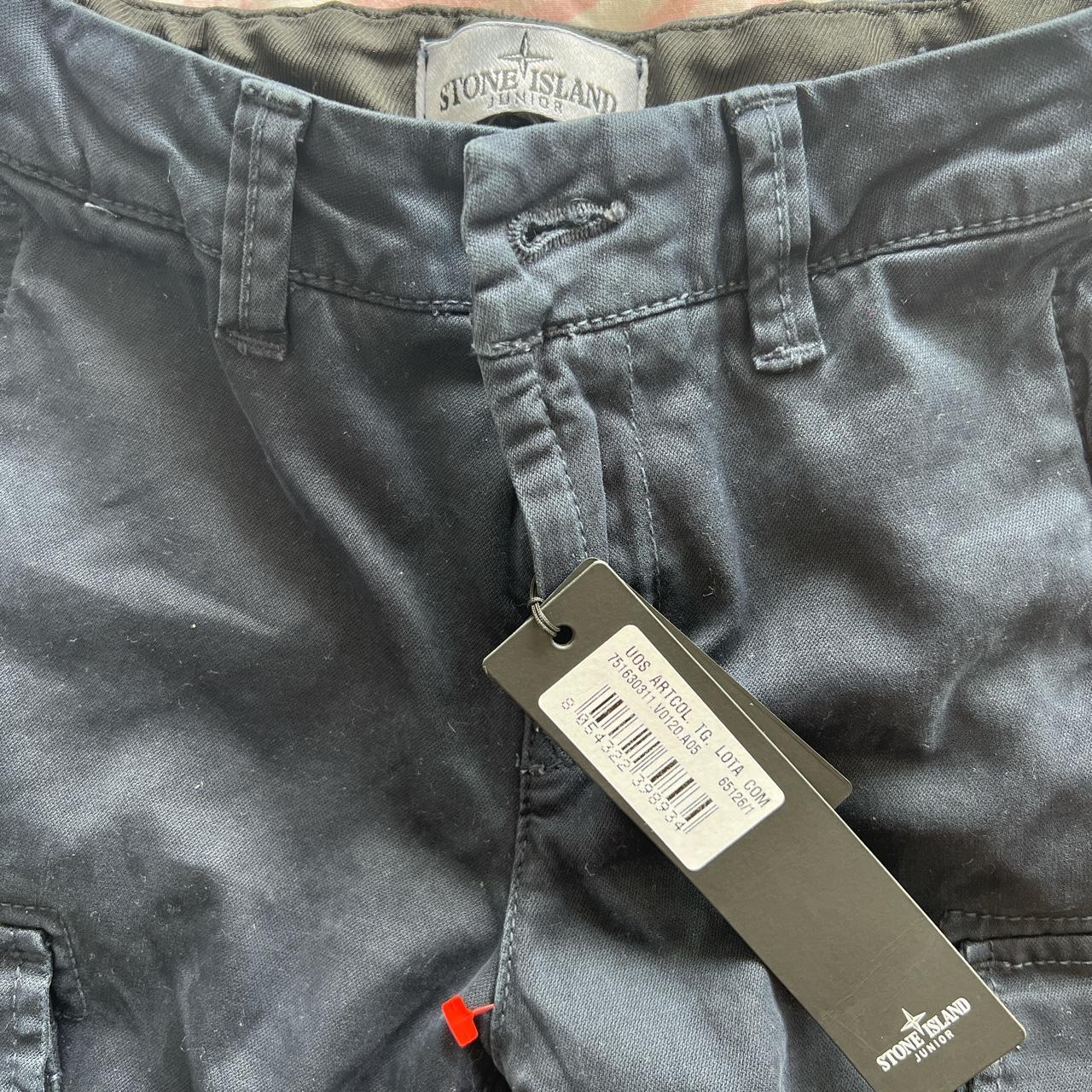 Kids navy stone island cargo pants Boys designer... - Depop