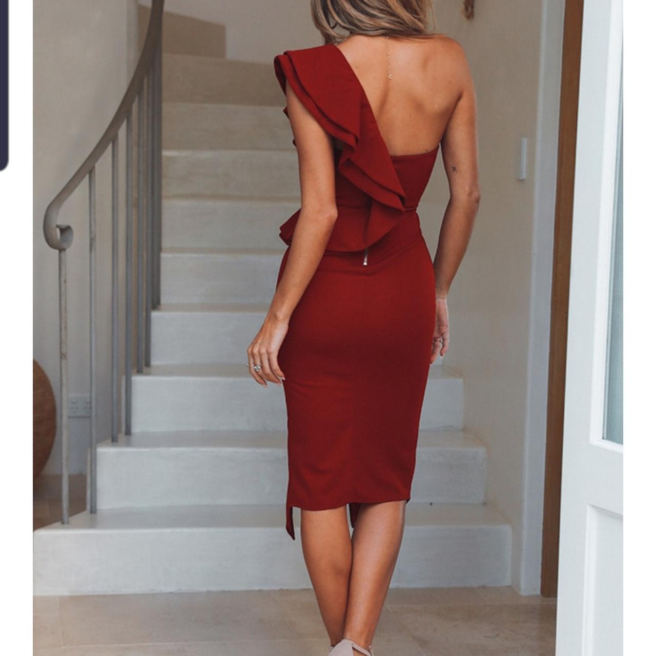 Hello Molly Caruso midi dress WINE colour Size S Depop