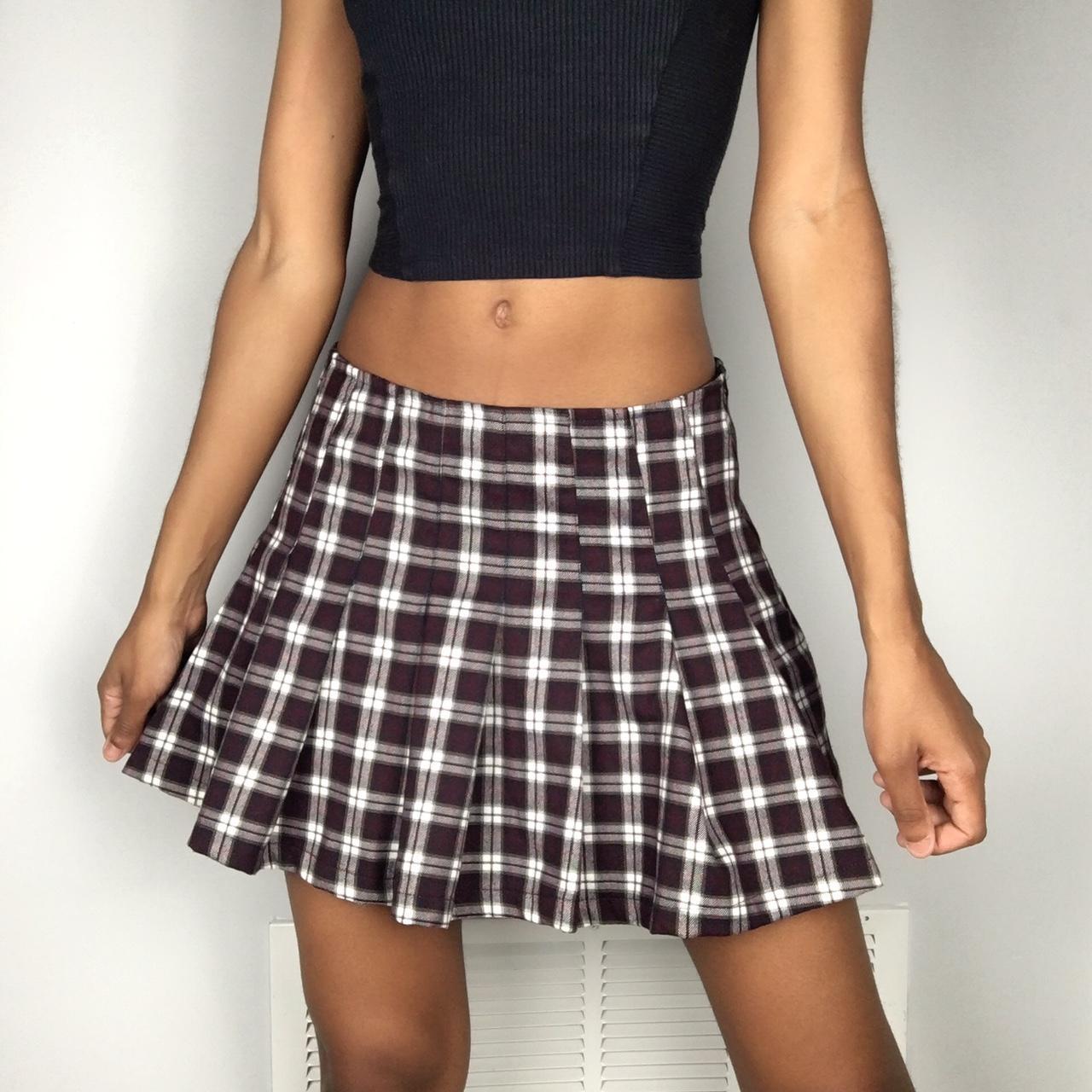 F21 Plaid Academia Schoolgirl Mini Skirt... - Depop