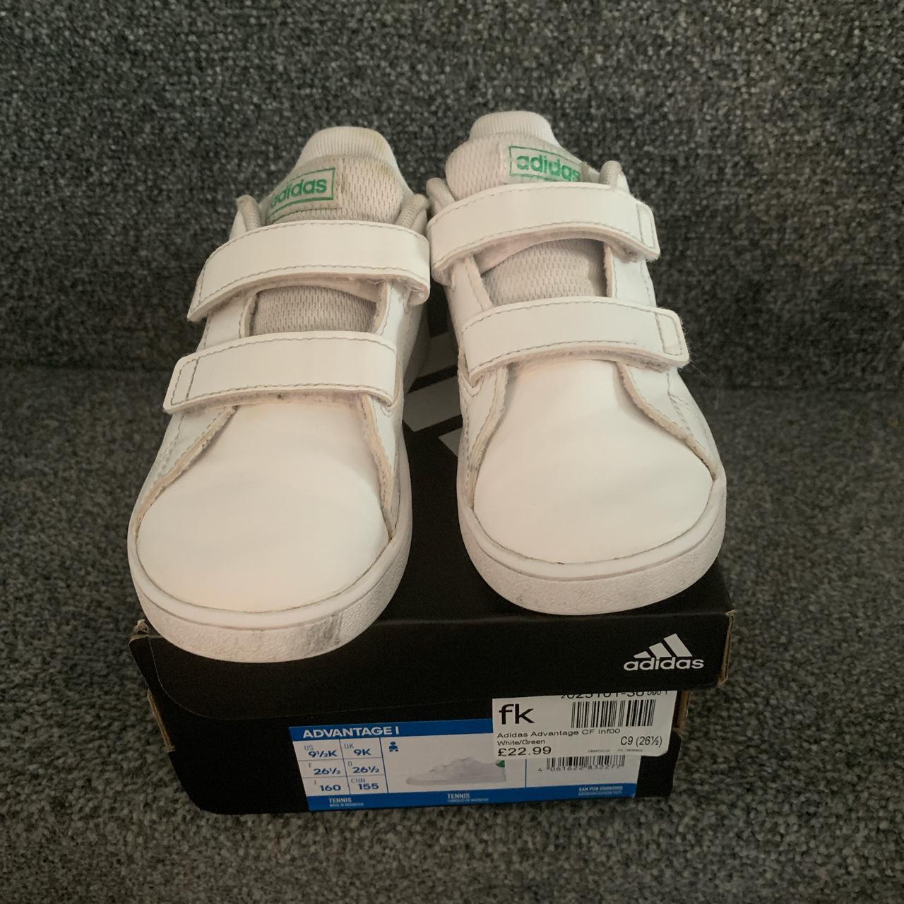 White Adidas infant size 9 trainers 