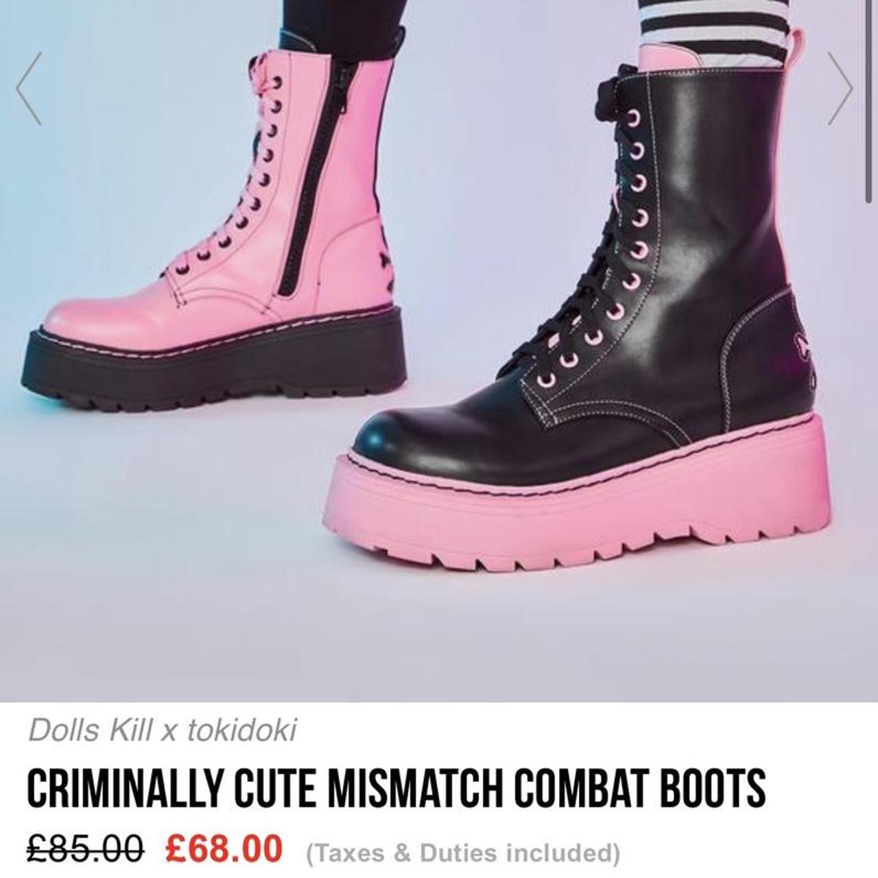 criminally cute mismatch combat boots