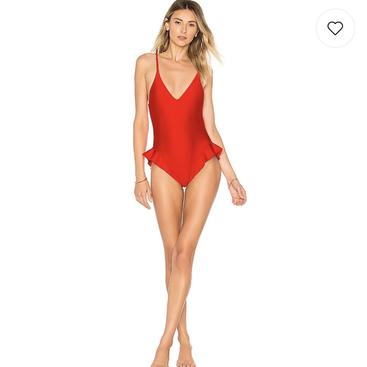 Revolve lovewave in cherry red one piece swimsuit Depop