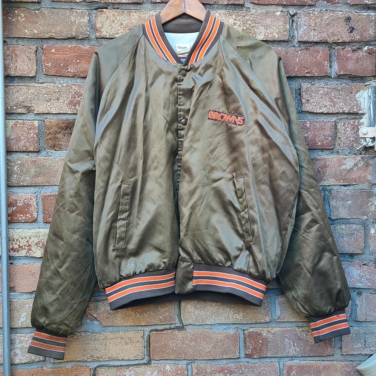 Vintage 80s Chalk Line Cleveland Browns satin jacket... Depop