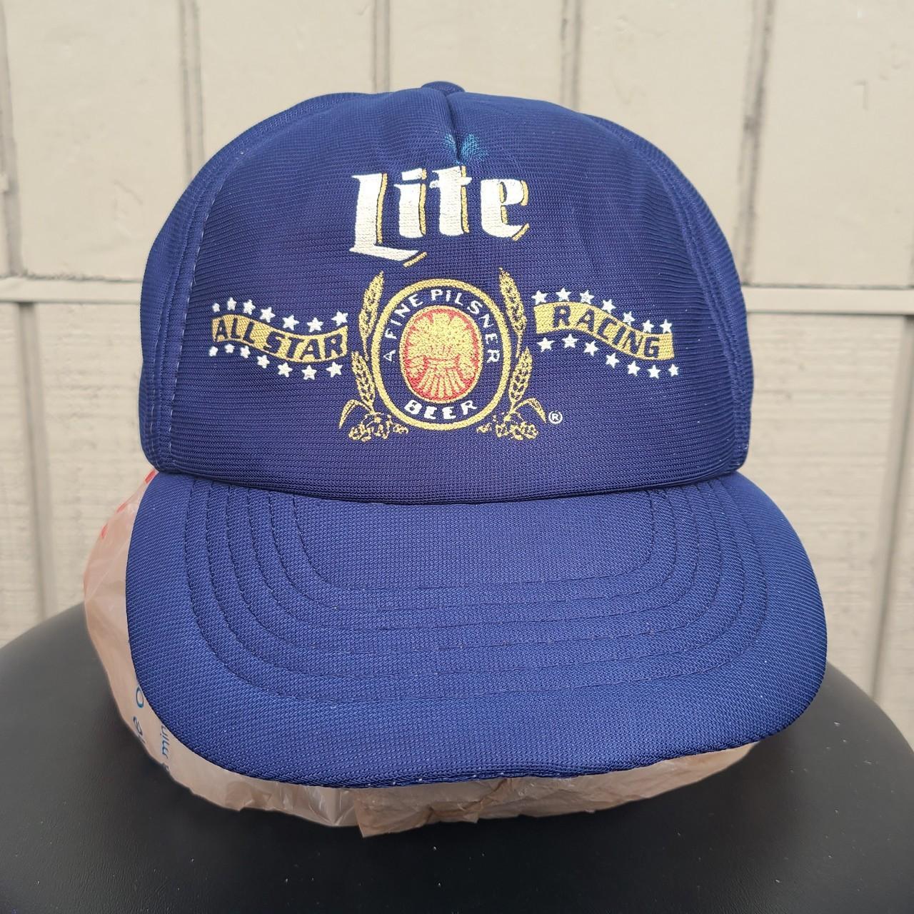 Vintage Miller Lite Racing beer trucker hat - Depop