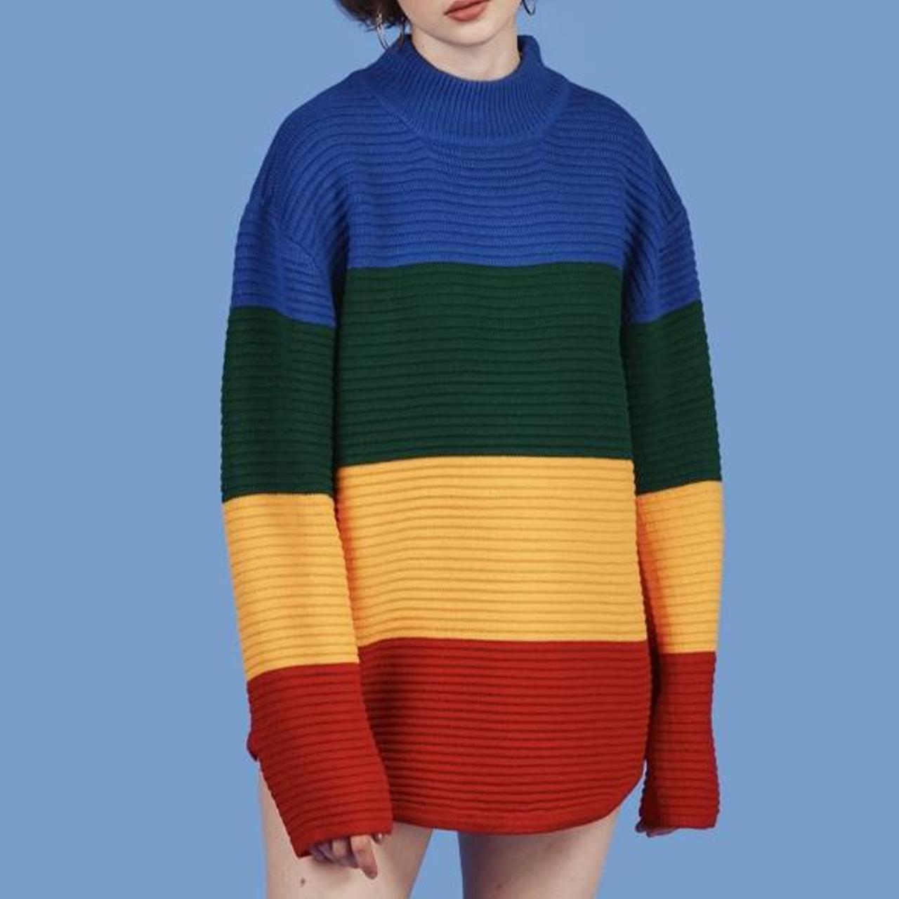 Unif crayola sweater! Super fun primary color knit... - Depop