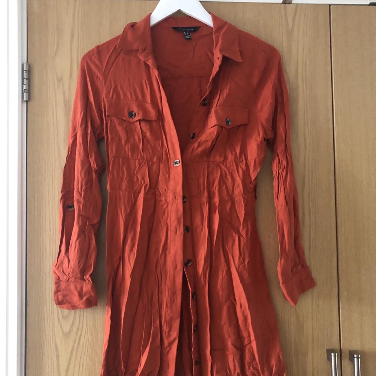 New look shirt dress! In a beautiful orange rust... Depop