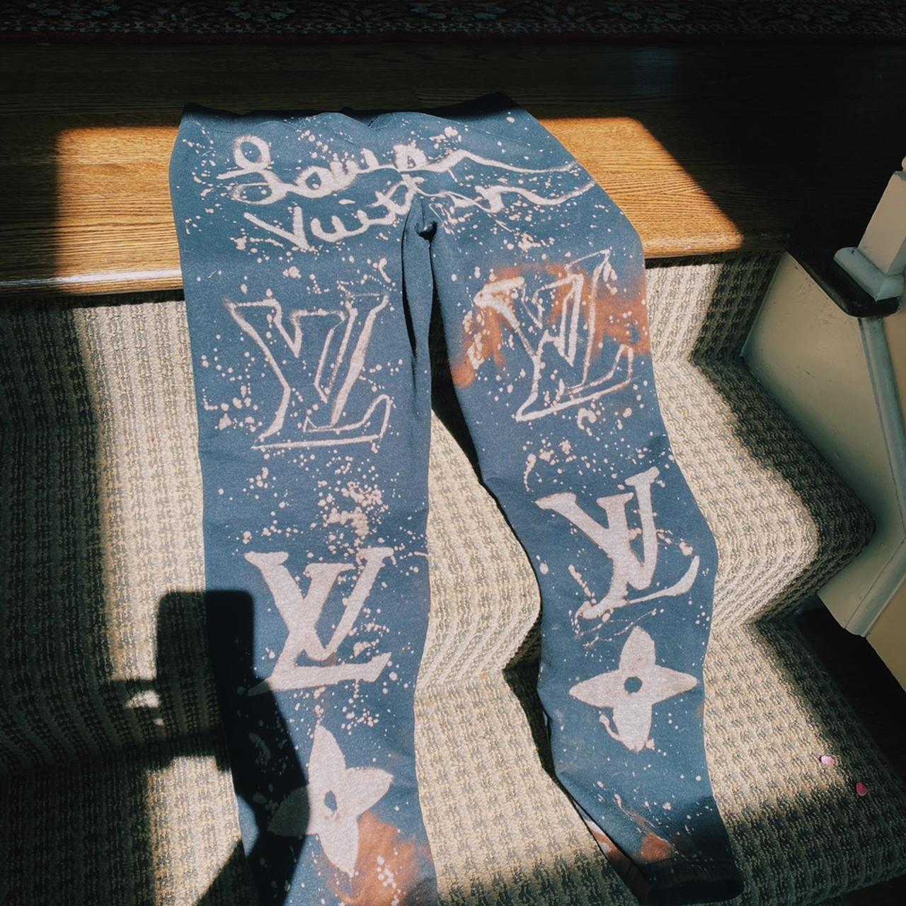 Handmade LV sweatpants!! This is a customized order, - Depop