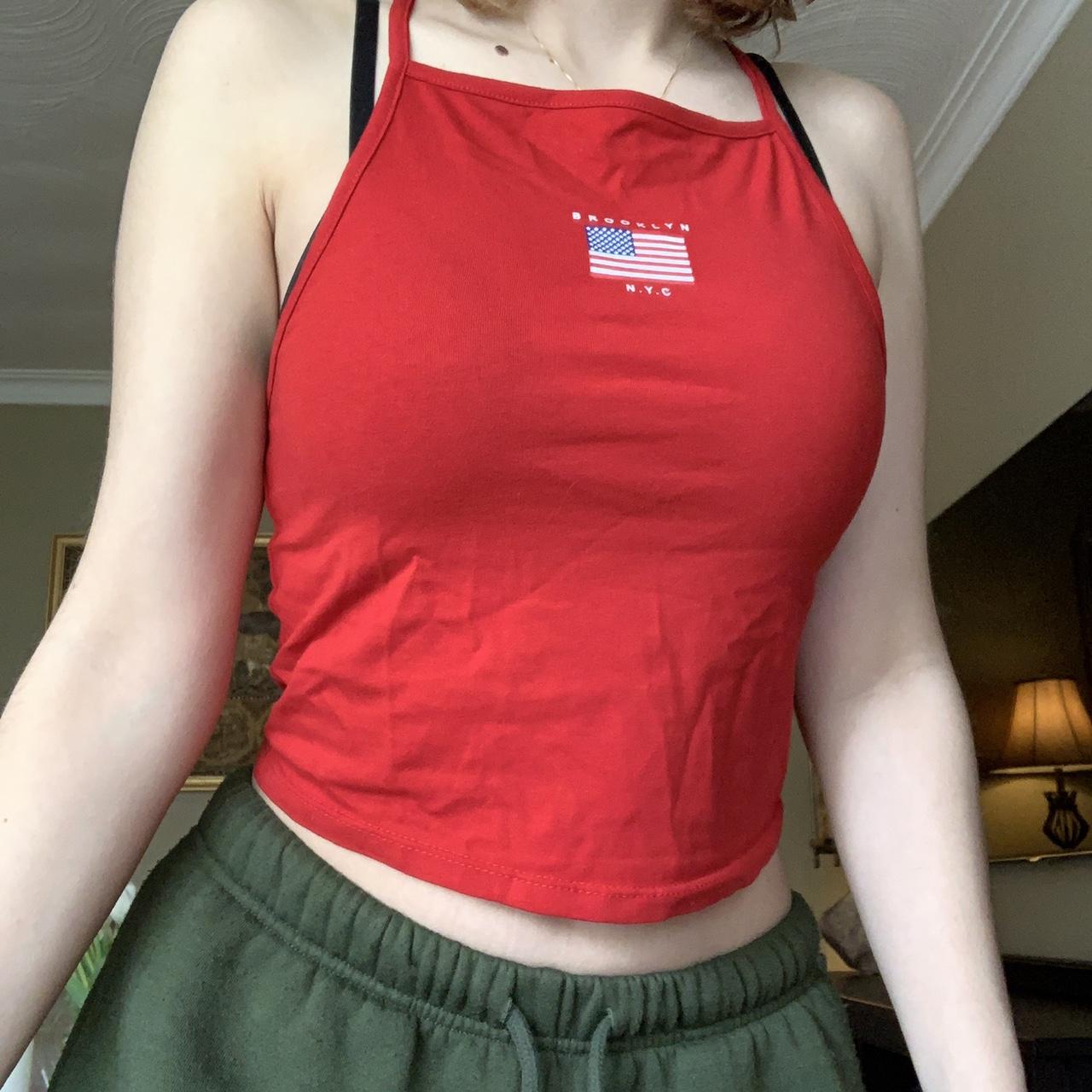 H and m outlet red crop top