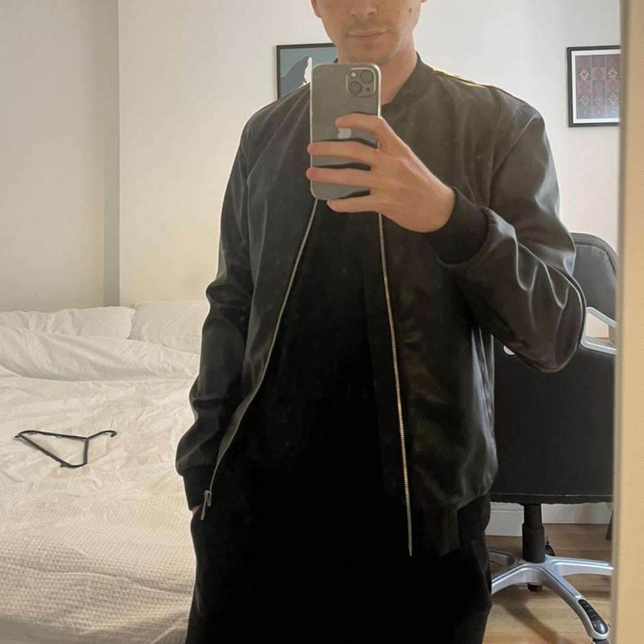 Mens Zara faux leather bomber jacket. Only worn a... Depop