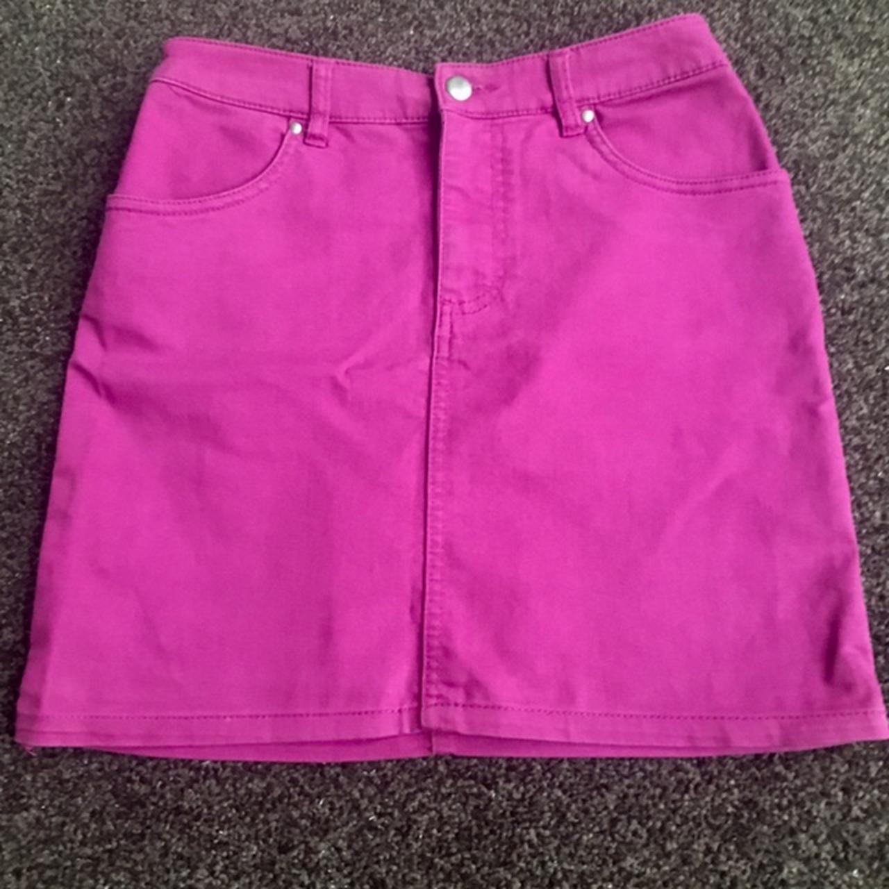 Pink denim cheap skirt h&m