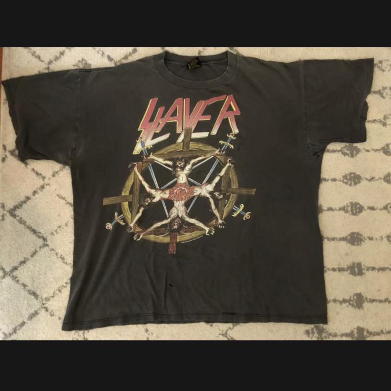 Vintage Slayer 1994 Circle of beliefs Size XL... - Depop