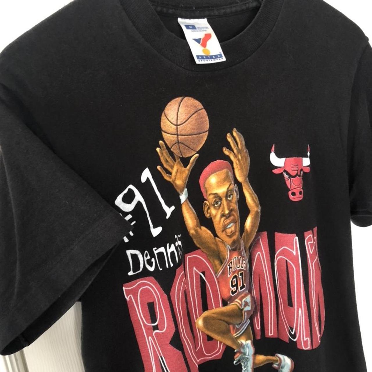 Vintage Dennis Rodman Chicago Bulls NBA tee Size:... - Depop