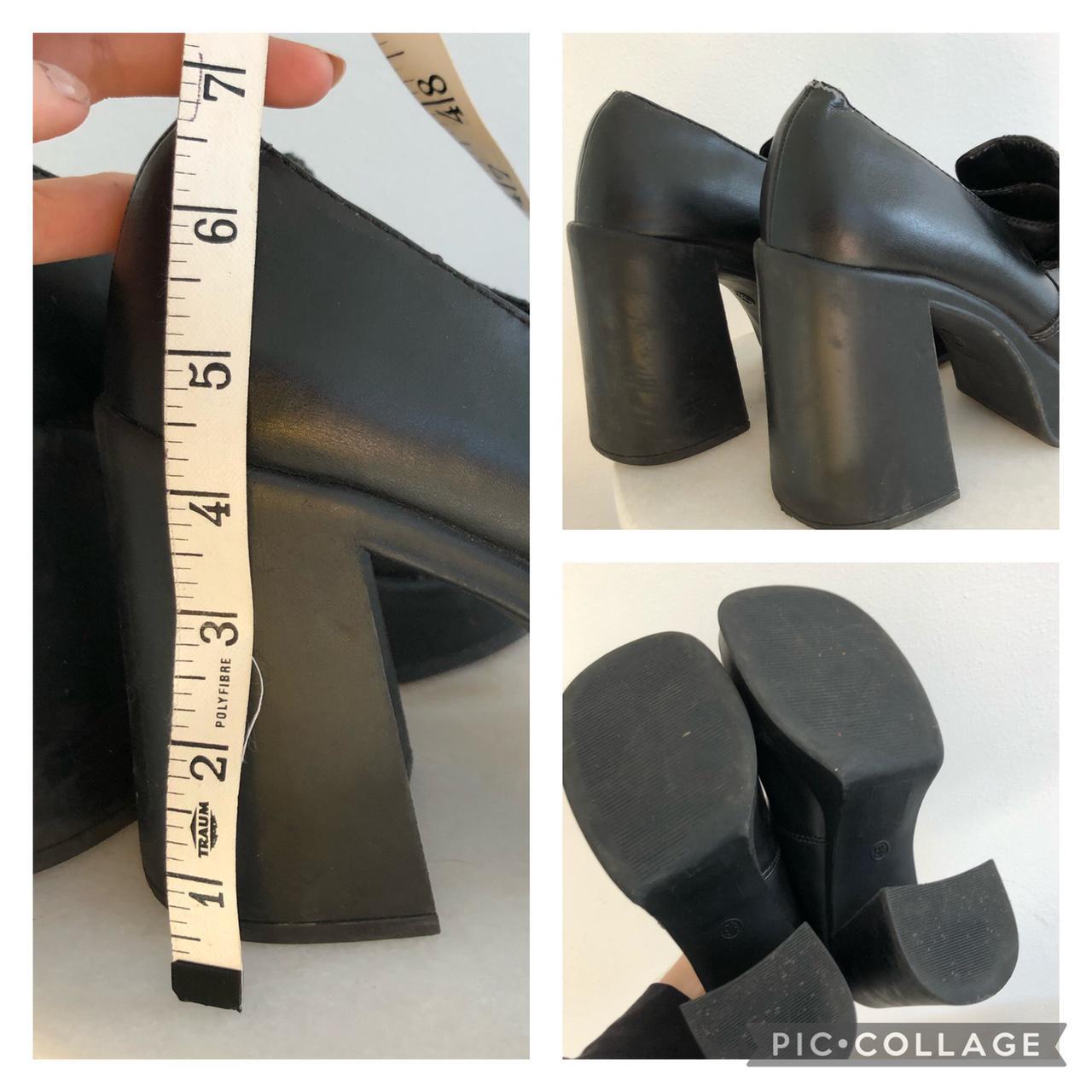 Y2K Platform Loafers. Black with thick chunky block - Depop
