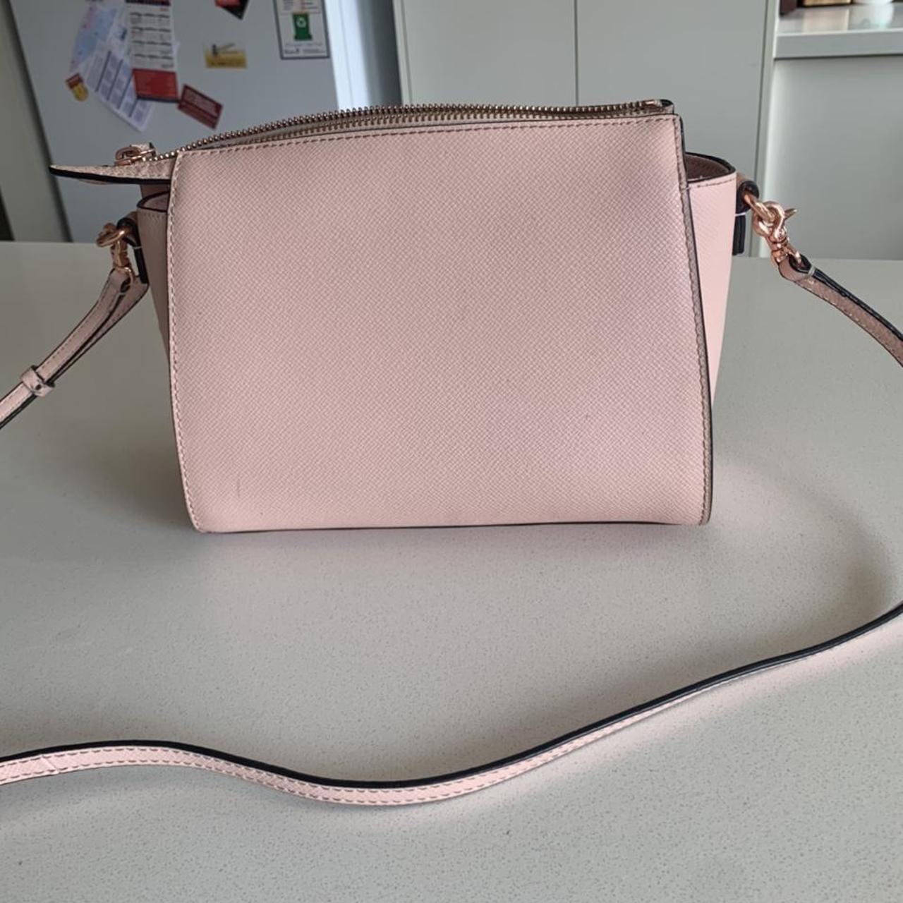 Mimco pink shoulder bag, used twice price is... - Depop