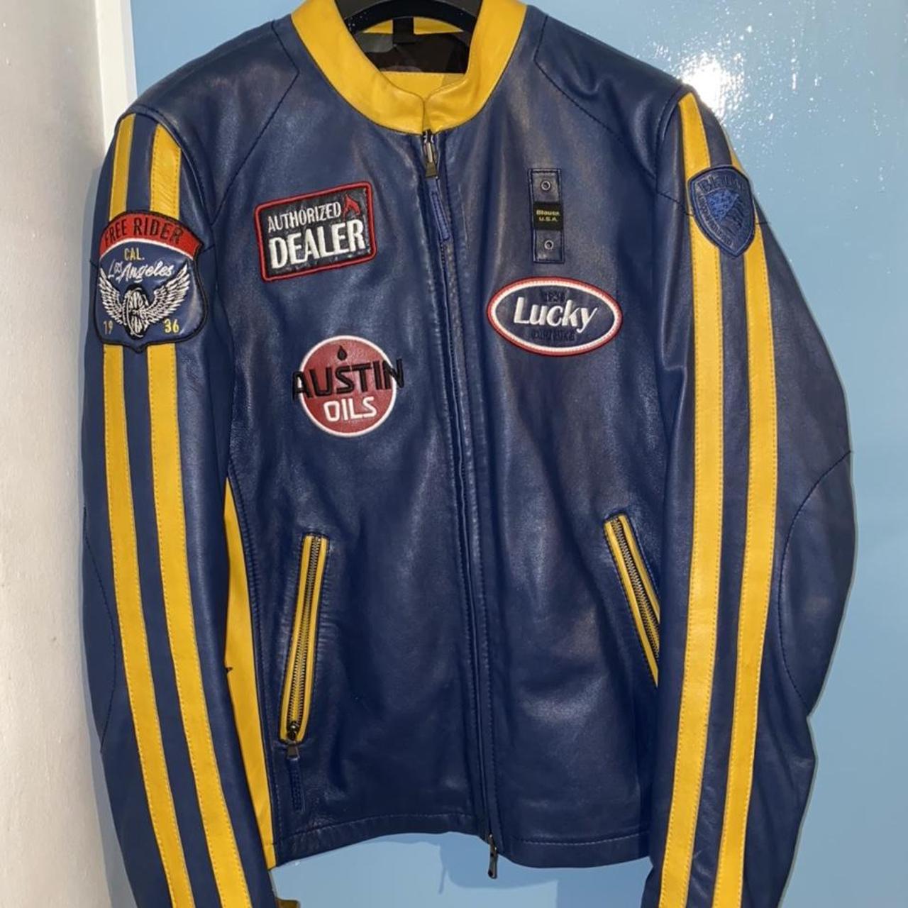 Blauer Rider Vintage Leather Jacket - Depop