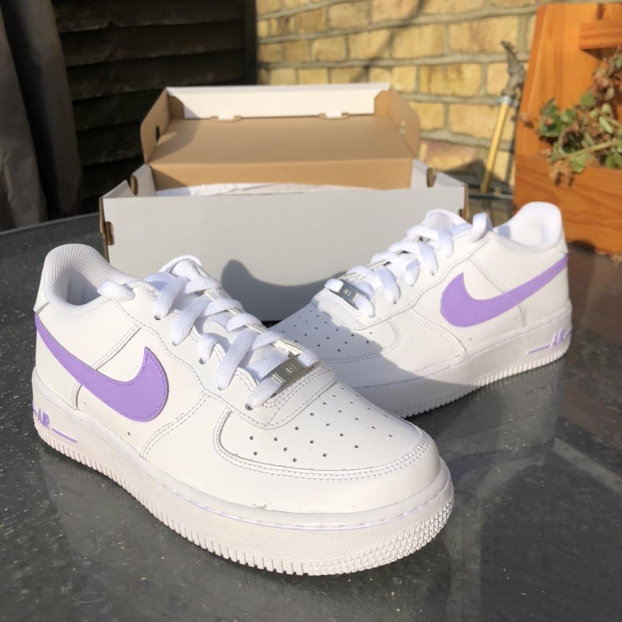 🌸Custom Air Force 1🌸 Purple💜🦄🍆☔️ - hand painted... - Depop