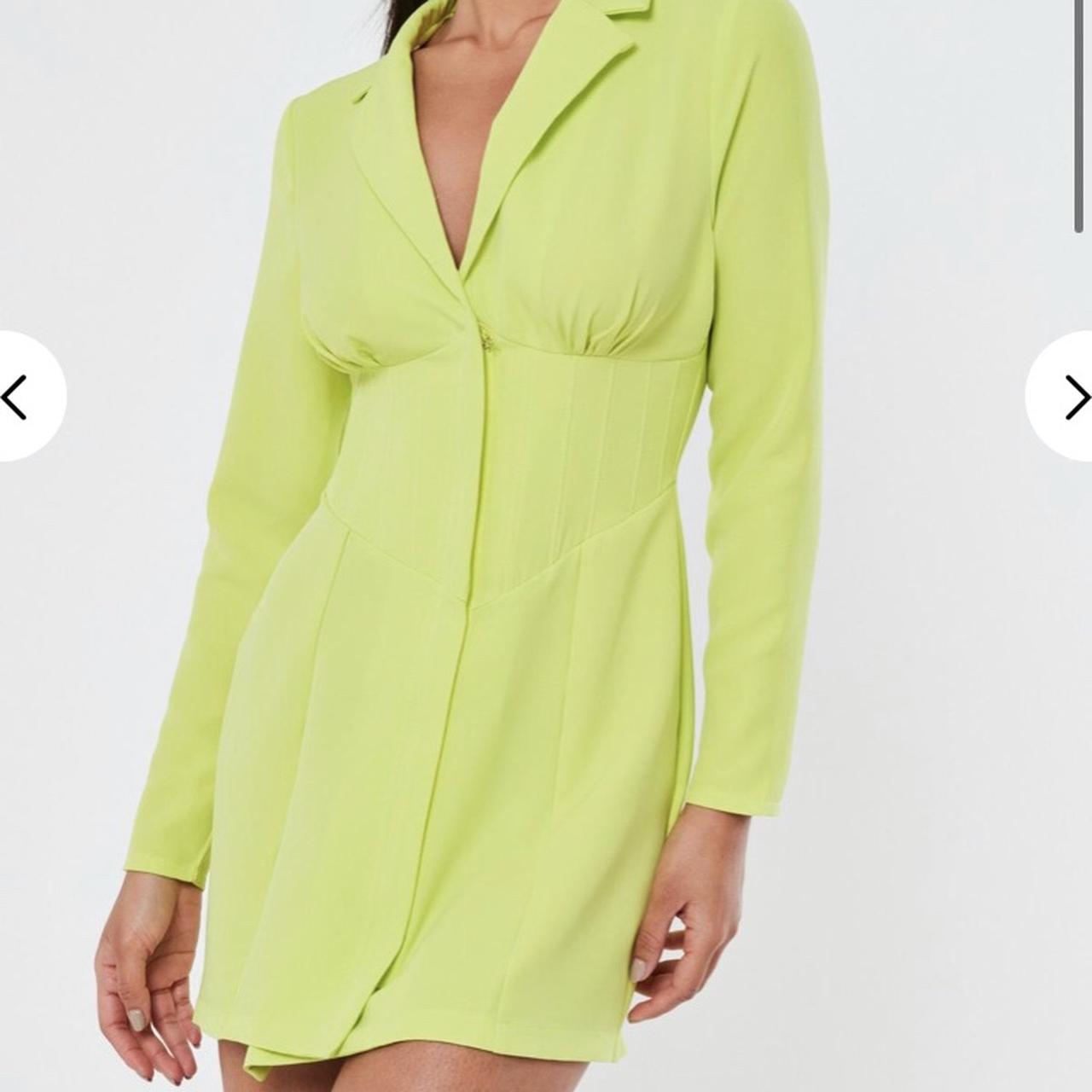 Lime green blazer corset dress from Missguided size