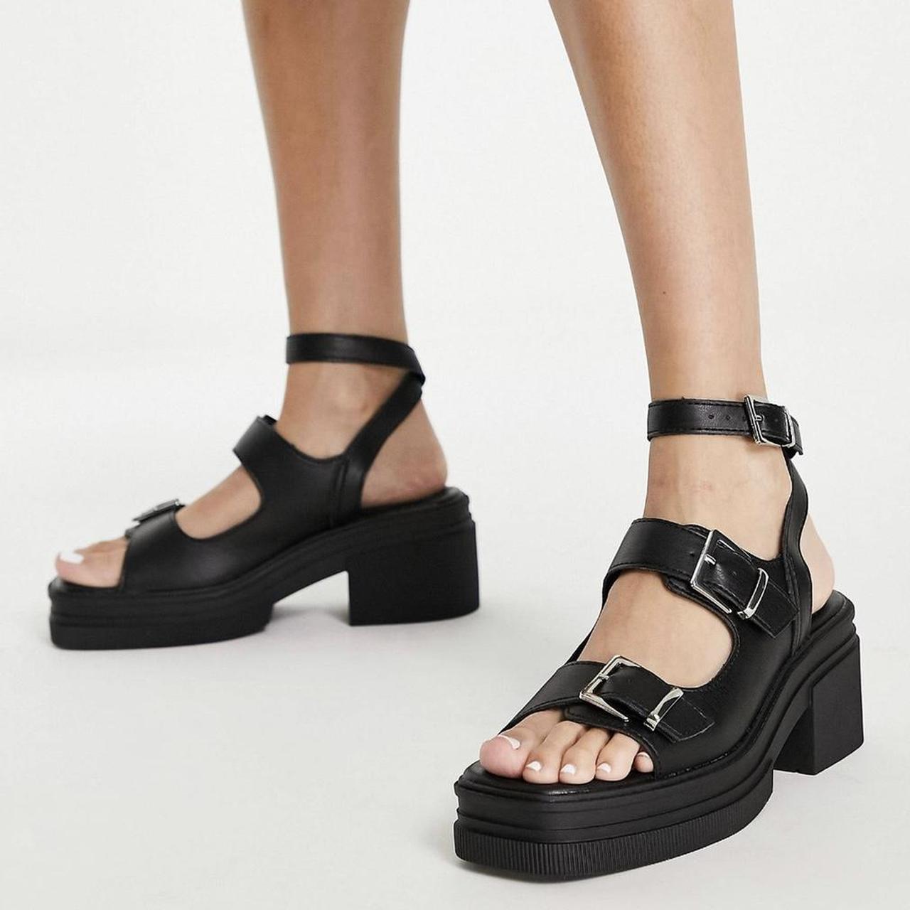 ASOS Strappy Chunky Sandal - No refunds #chunkyheel... - Depop