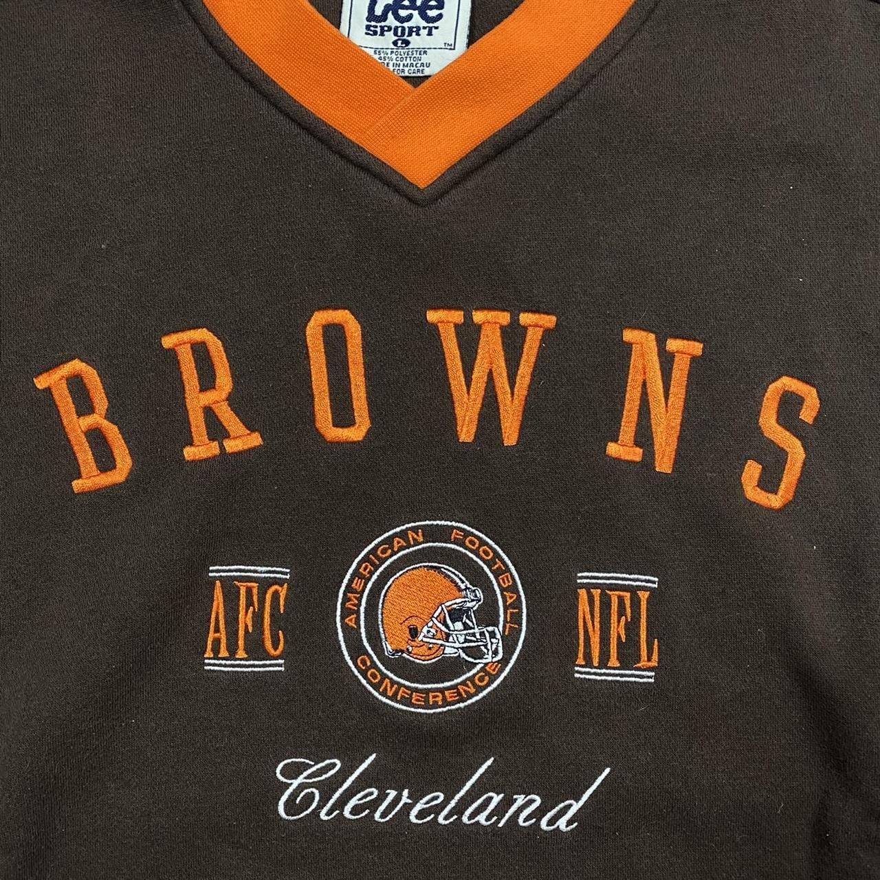 cleveland browns crewneck sweatshirt brown / - Depop