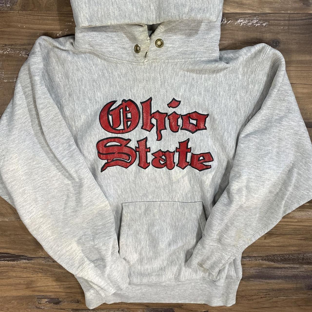 Vintage 80s Ohio state old English reverse weave... - Depop