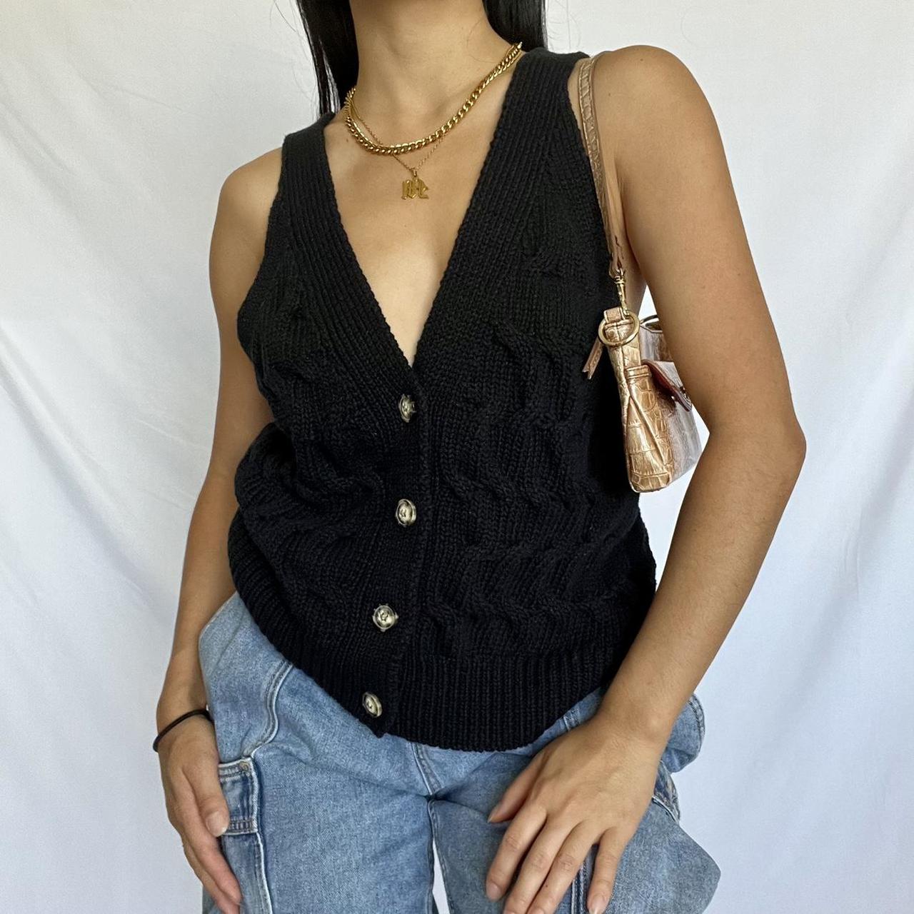 Zara Women's Brown and Black Vests-tanks-camis