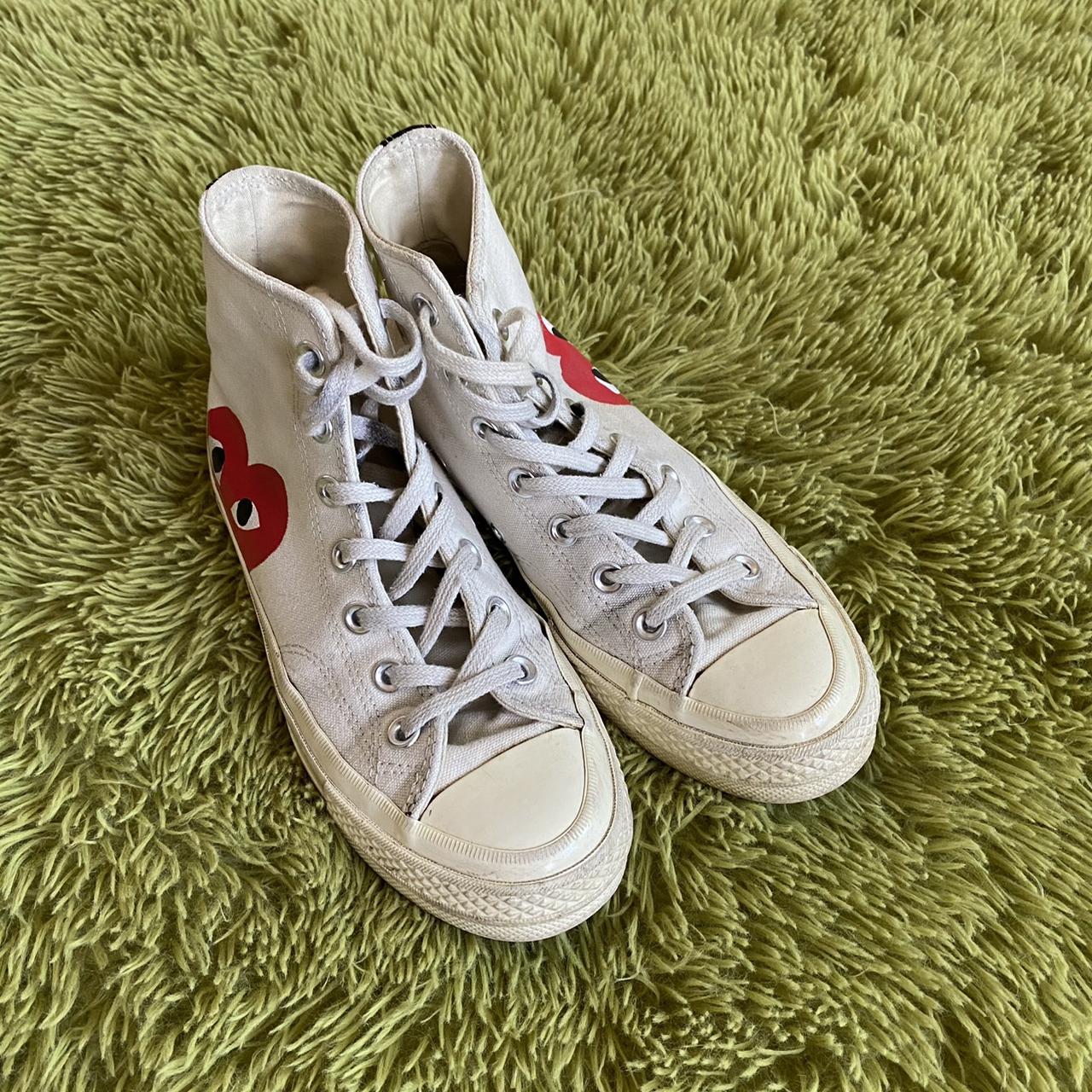 CDG converse in white! SIZE 6 in women’s. these are... - Depop