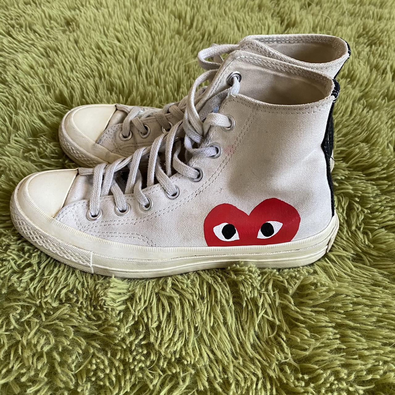 CDG converse in white! SIZE 6 in women’s. these are... - Depop