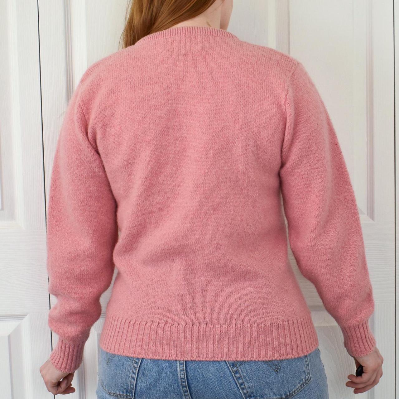 Vintage pink v-neck sweater Long sleeve v-neck knit... - Depop