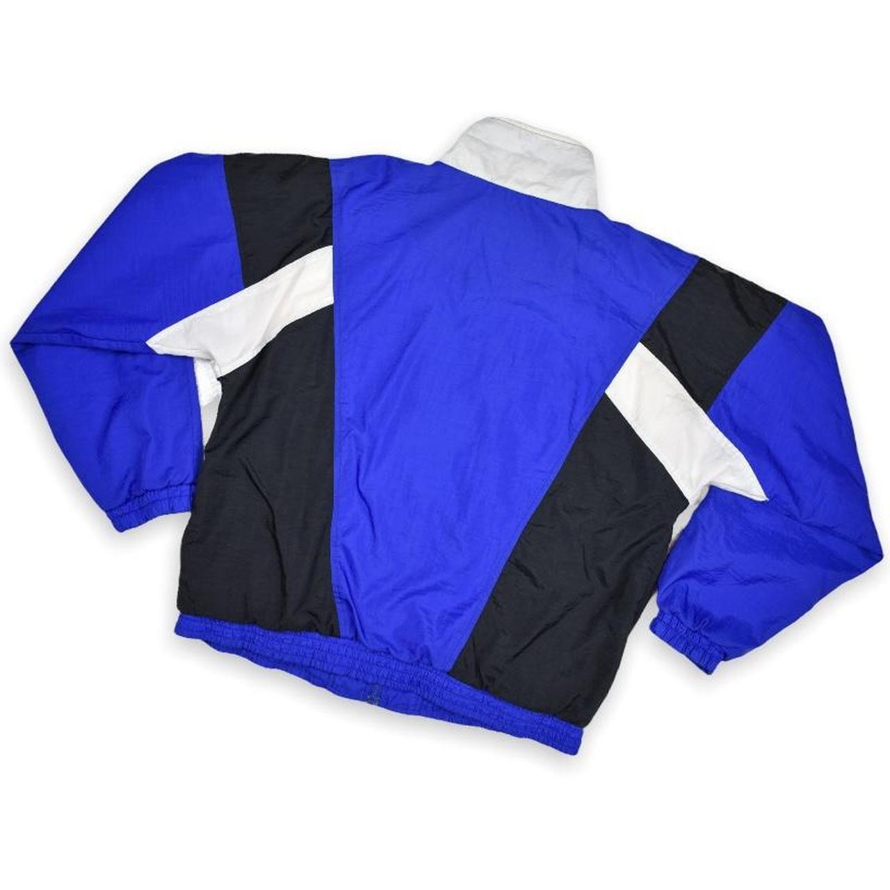 Vintage blue and black windbreaker jacket Color... - Depop