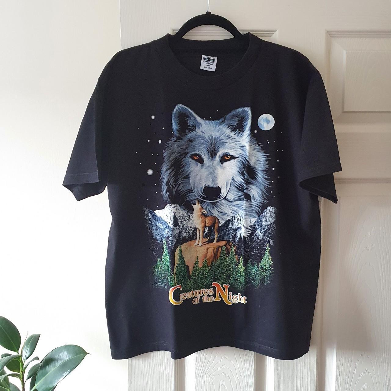 Howling wolf tshirt from the Singapore night... Depop