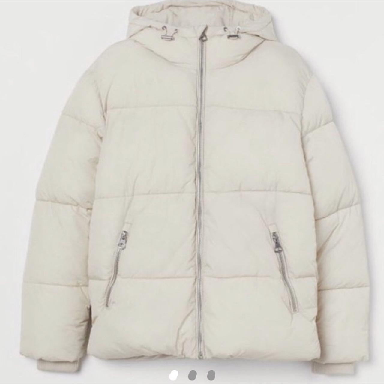 h and m cream puffer jacket