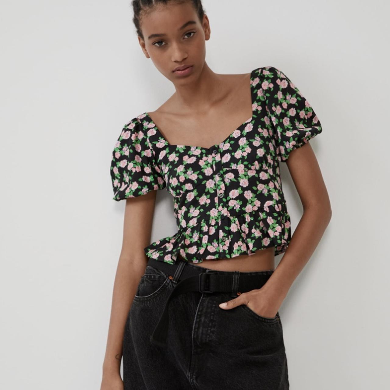 zara flowery top