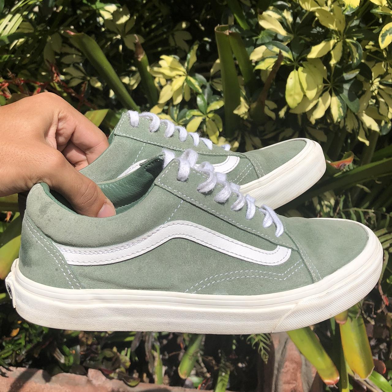 light green old skool vans