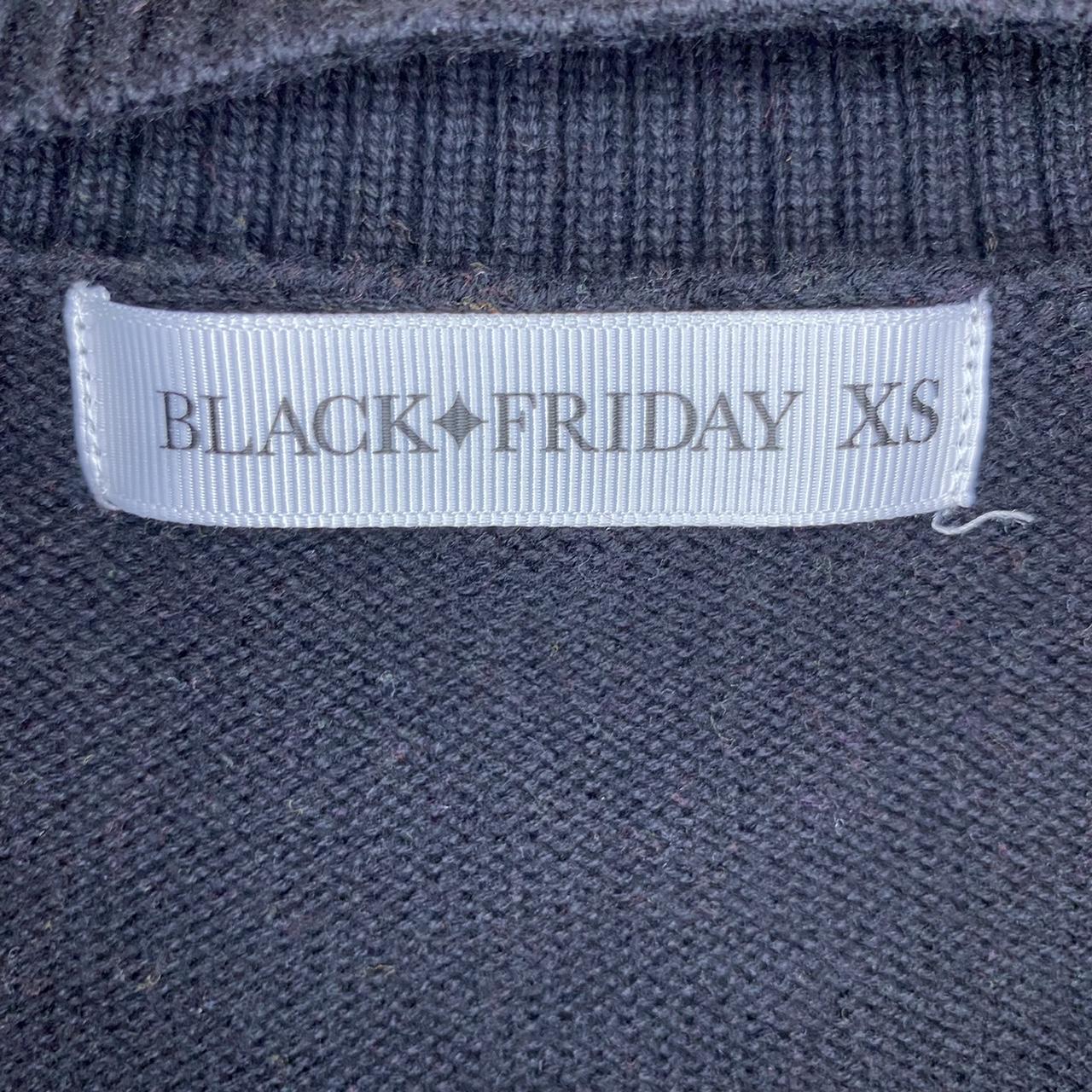 black friday black knit cardigan sweater with gold... Depop