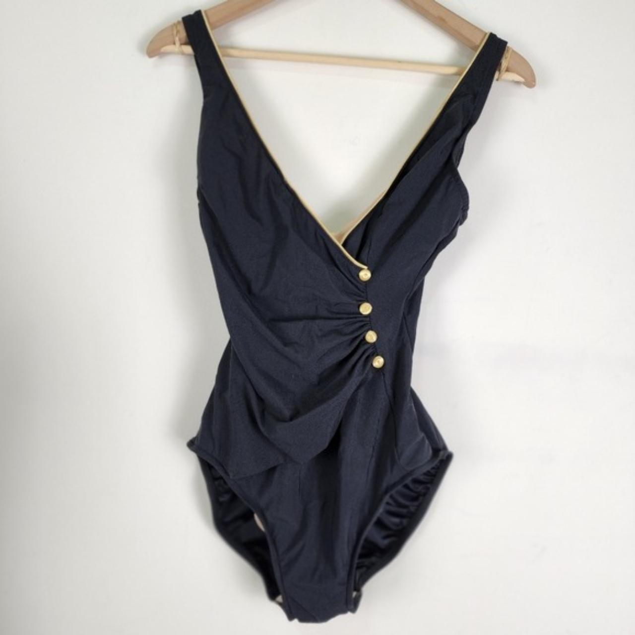 Longitude vintage one piece swimsuit Sz 12T black... - Depop