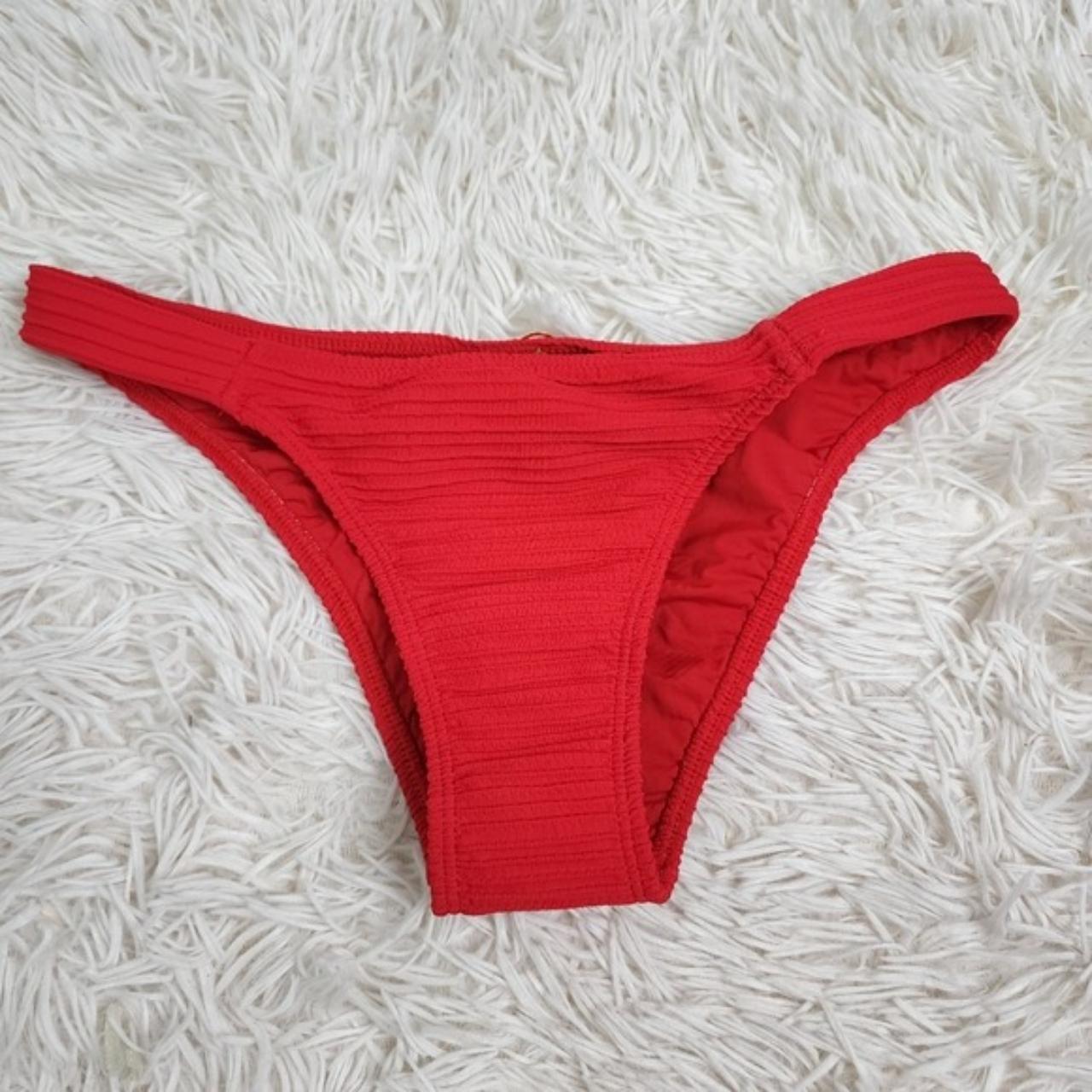 Vix Paula Hermanny womens bikini bottom Sz M red... - Depop