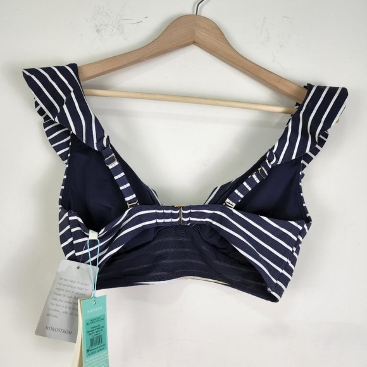 Sea Level swim womens frill bikini top Sz 12 striped... Depop
