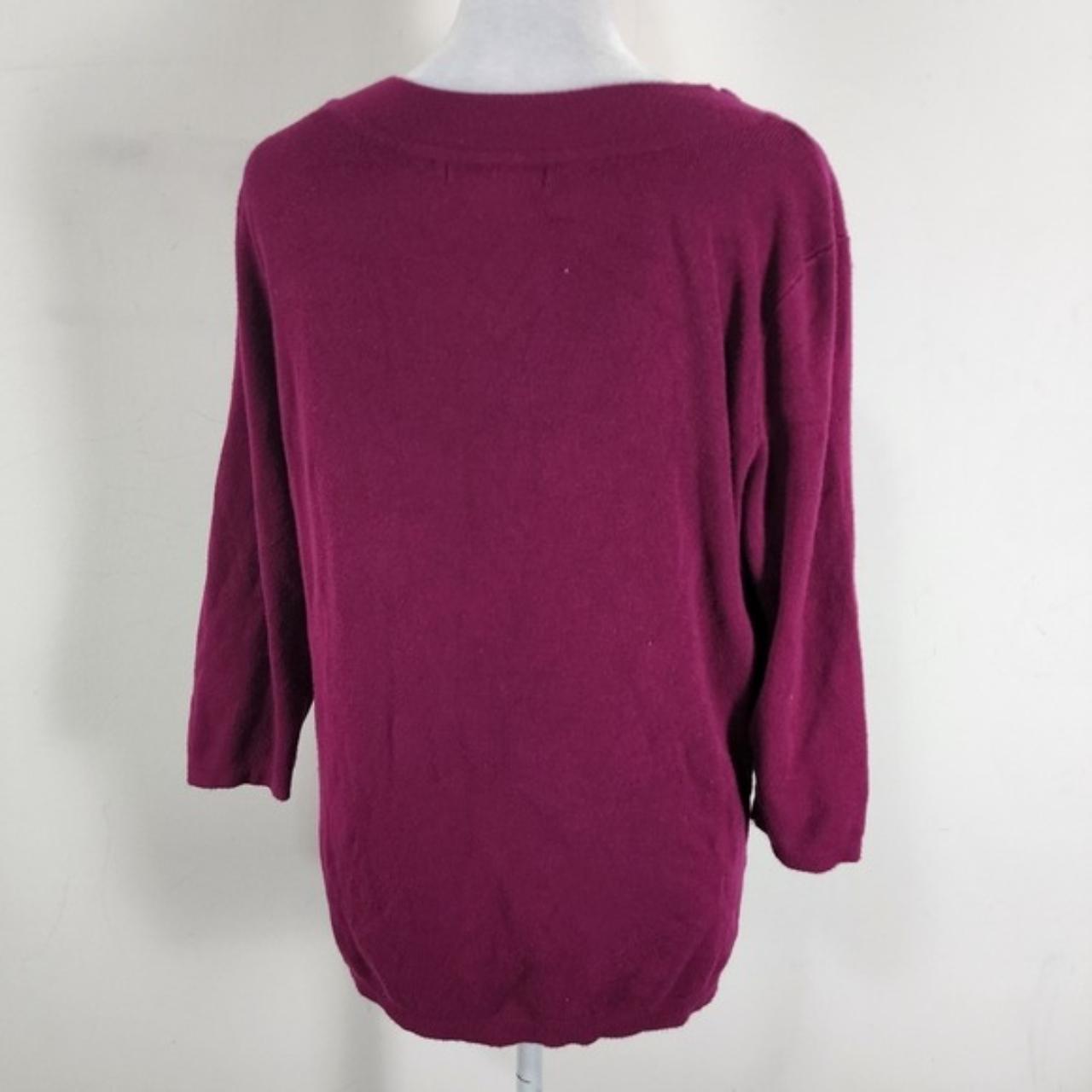 Roz & Ali womens sweater top Sz L 3/4 sleeve pink... - Depop