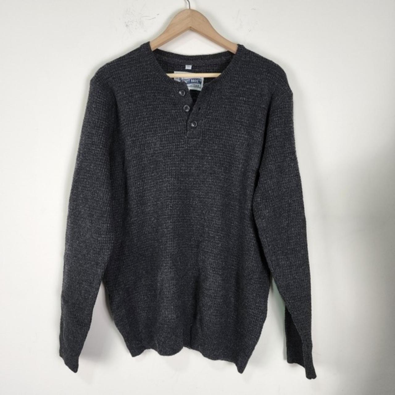 Schott Bros mens sweater top SZ L waffle knit wool... - Depop