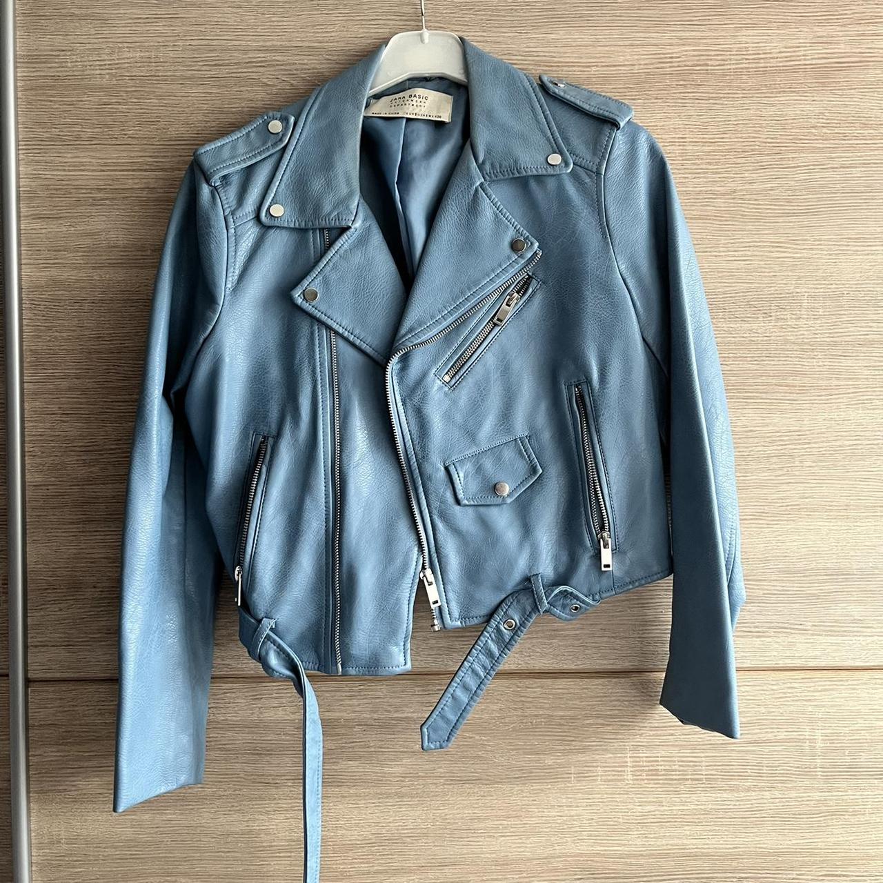 Zara Jacket Leather Look Jacket Biker Jacket  - Depop