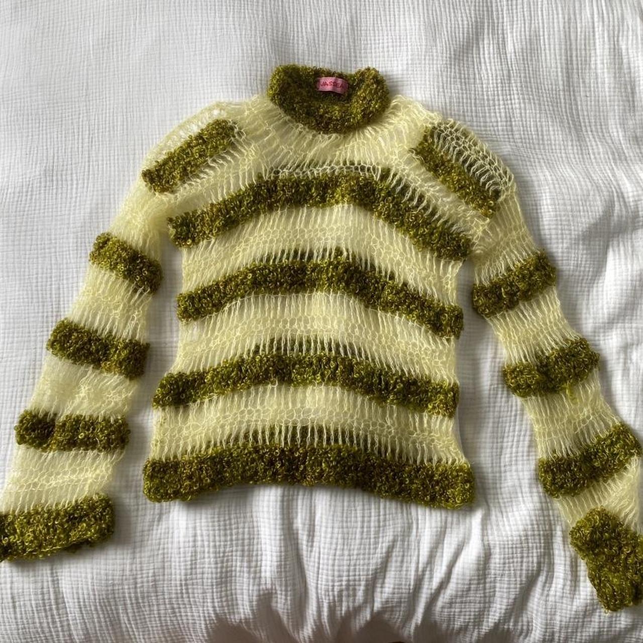Handmade crochet jumper by va1sseau!! Warm khaki... Depop